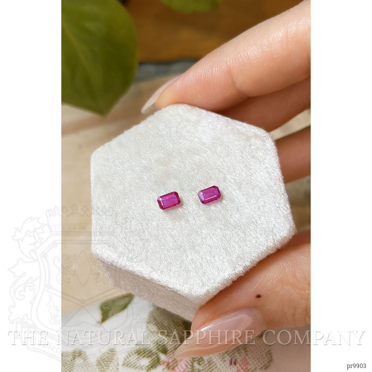 0.53 Ct.Tw. Reddish Pink Sapphire Pair from Ceylon (Sri Lanka)