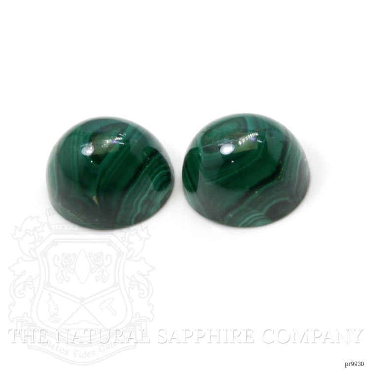 50.34 Ct.Tw. Cabochon Malachite Pair from Russia