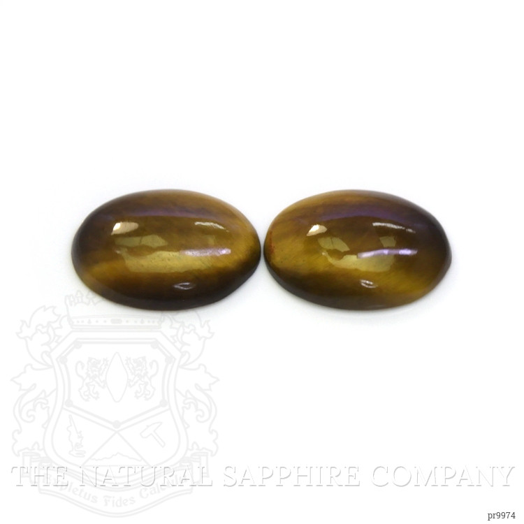 15.54 Ct.Tw. Cabochon Tiger's Eye Pair from South Africa