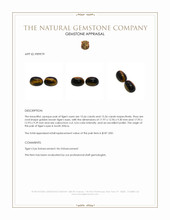 31.22 Ct.Tw.Total Carat Weight Cabochon Tiger's Eye Pair from South Africa Appraisal
