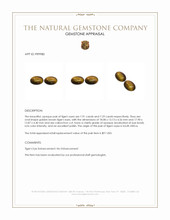 15.20 Ct.Tw.Total Carat Weight Cabochon Tiger's Eye Pair from South Africa Appraisal