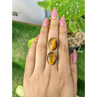 15.20 Ct.Tw.Total Carat Weight Cabochon Tiger's Eye Pair from South Africa Life Style