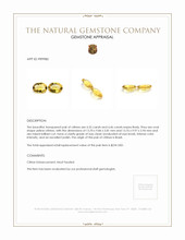 9.01 Ct.Tw.Total Carat Weight Citrine Pair from Brazil Appraisal