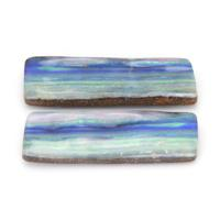 60.63 Ct.Tw.Total Carat Weight Cabochon Boulder Opal Pair from Australia Video