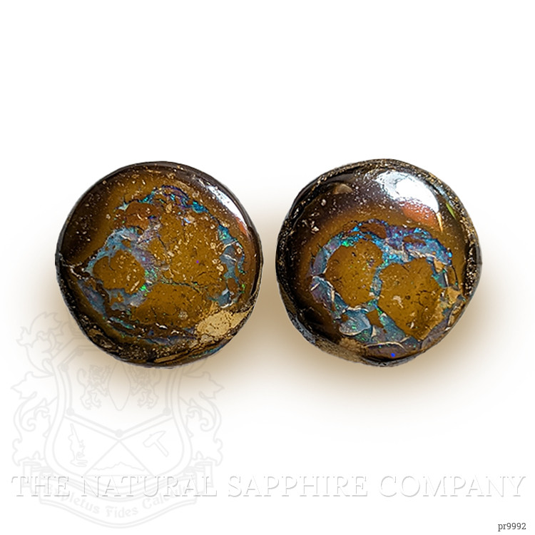 25.79 Ct.Tw. Cabochon Boulder Opal Pair from Australia