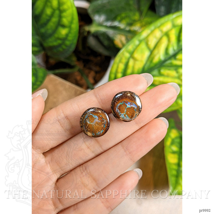 25.79 Ct.Tw. Cabochon Boulder Opal Pair from Australia