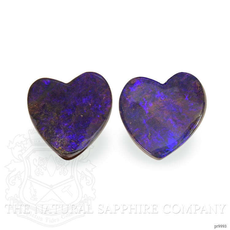 30.75 Ct.Tw. Cabochon Black Opal Pair from Australia