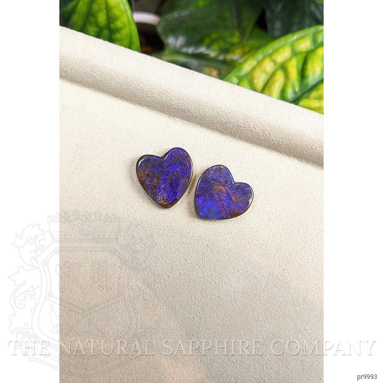 30.75 Ct.Tw. Cabochon Black Opal Pair from Australia