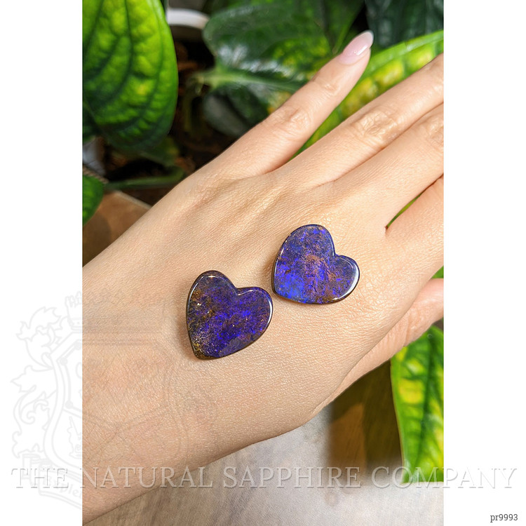 30.75 Ct.Tw. Cabochon Black Opal Pair from Australia