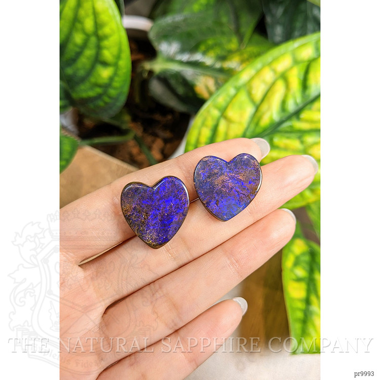 30.75 Ct.Tw. Cabochon Black Opal Pair from Australia