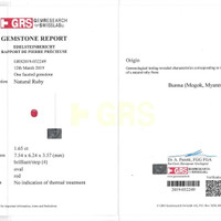 1.65 Ct. Ruby from Burma (Myanmar) Scan Report