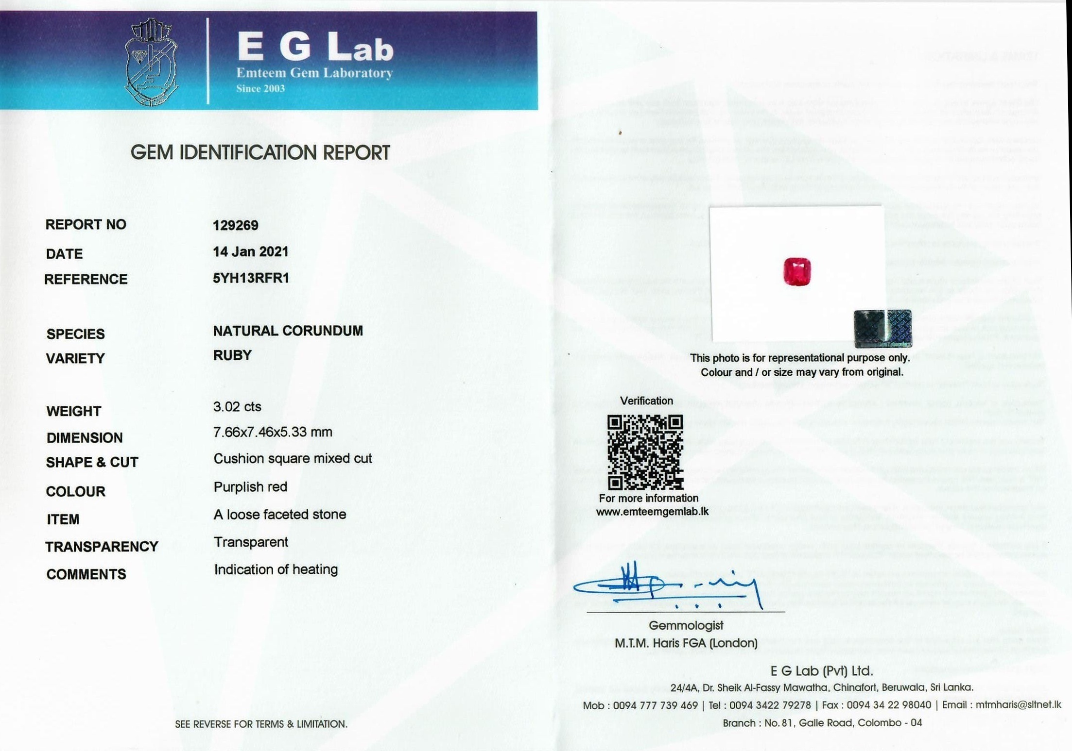 3.02 Ct. Ruby from Mozambique