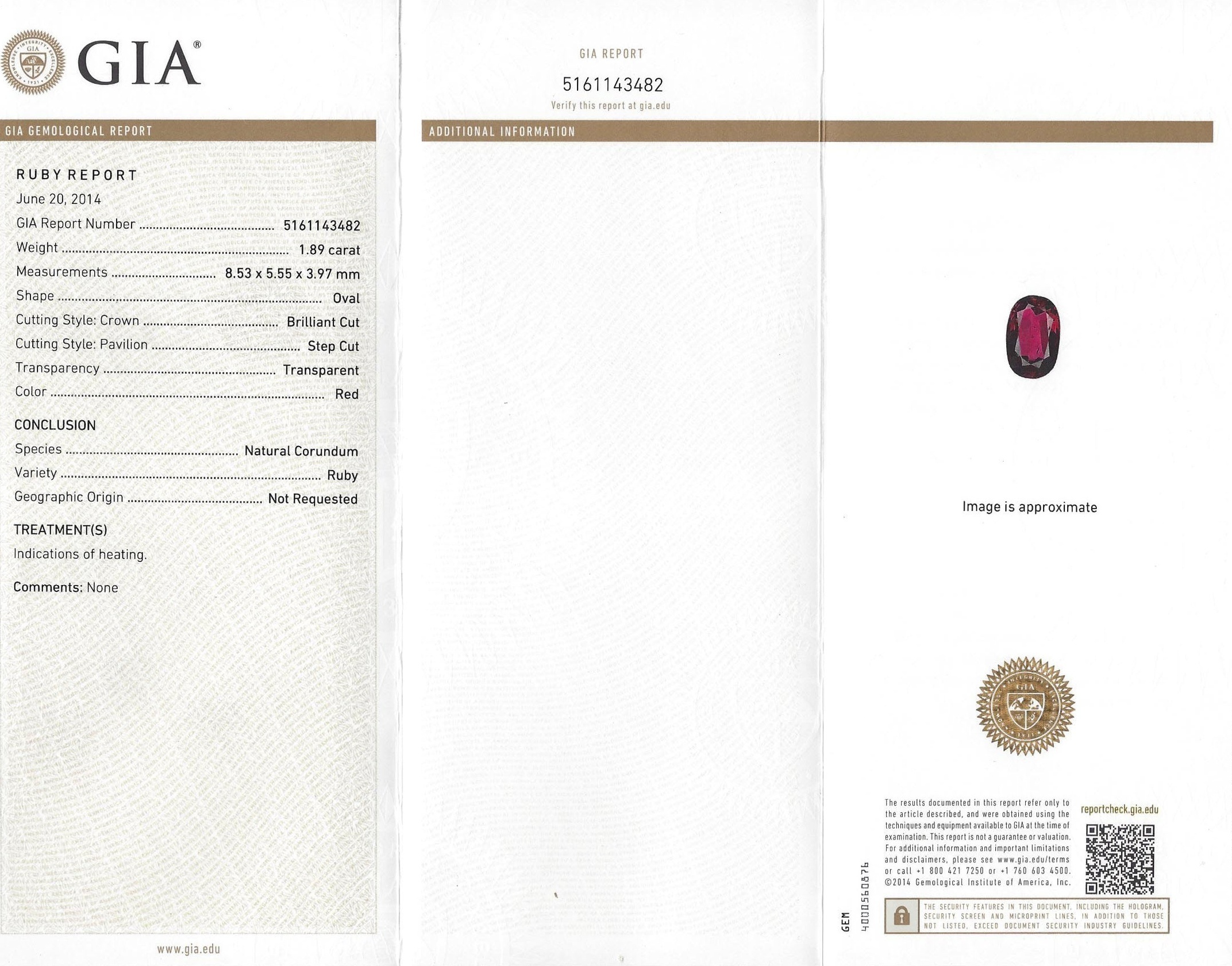 1.89 Ct. Ruby from Thailand