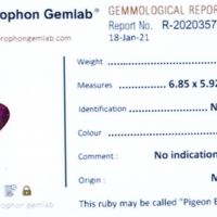 1.04 Ct. Ruby from Mozambique Scan Report