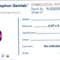 0.91 Ct. Ruby from Mozambique Scan Report