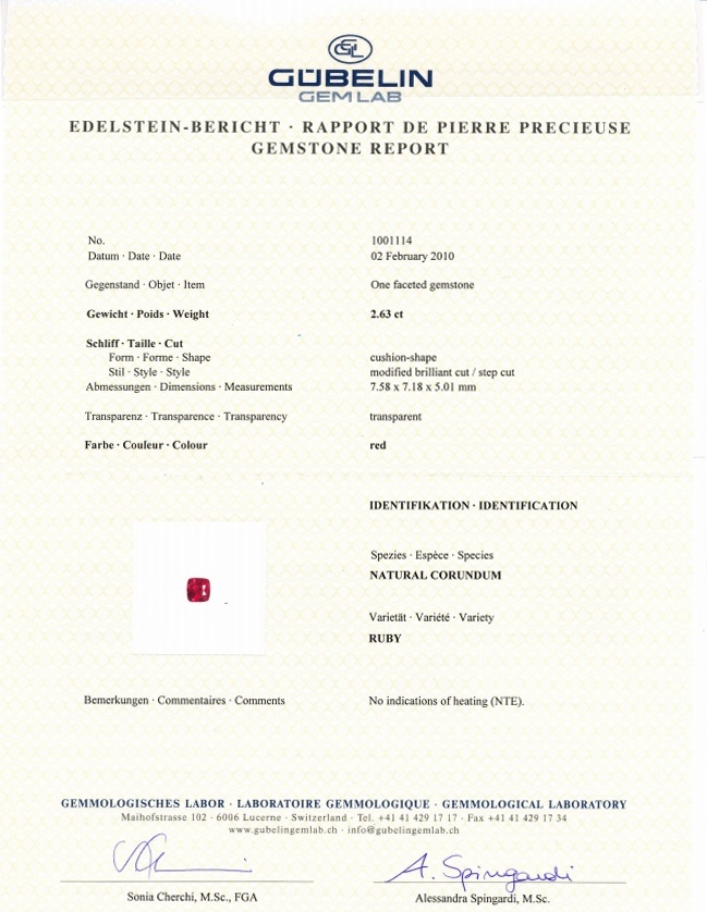 2.63 Ct. Ruby from Mozambique