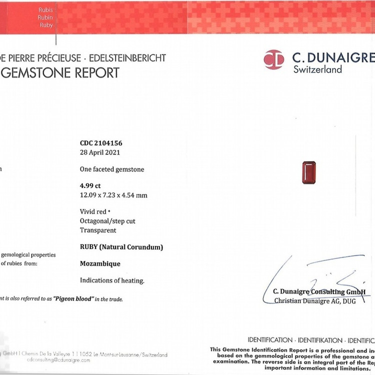 4.99 Ct. Ruby from Mozambique