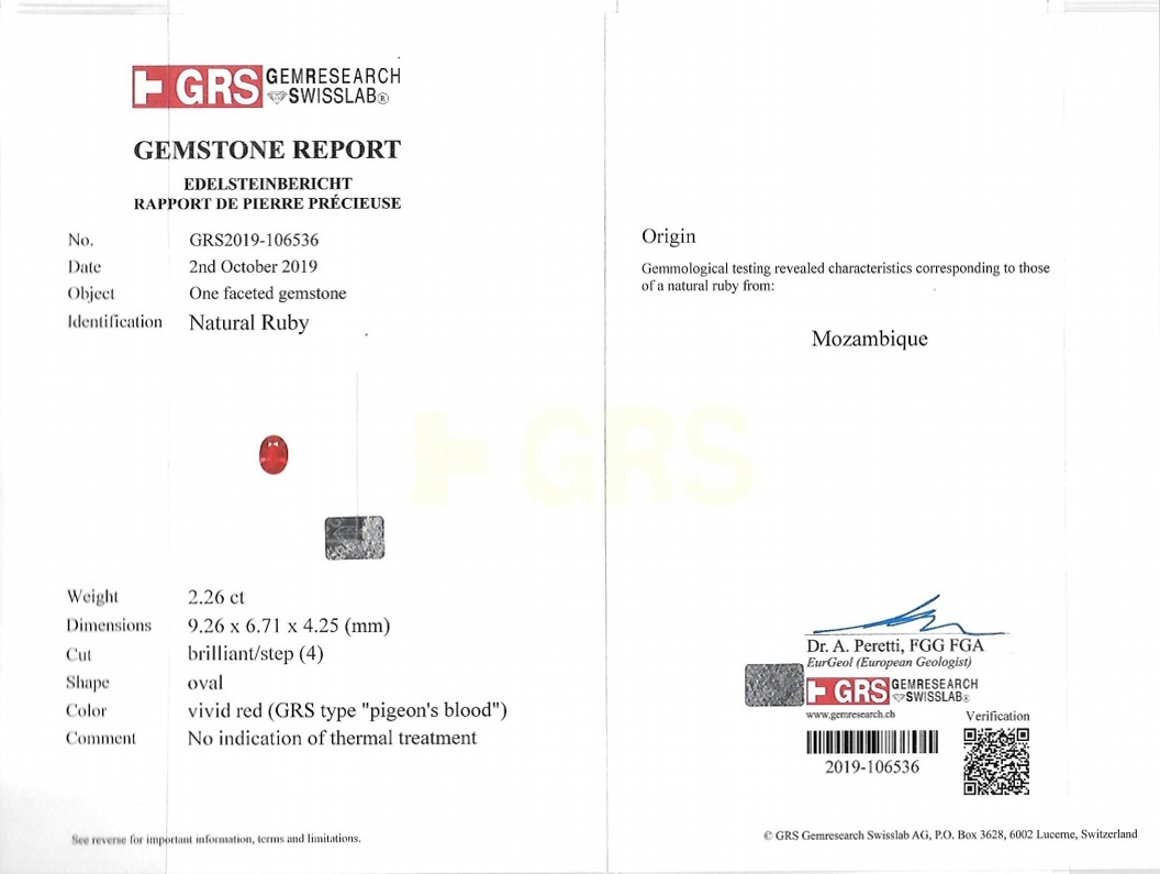 2.26 Ct. Ruby from Mozambique