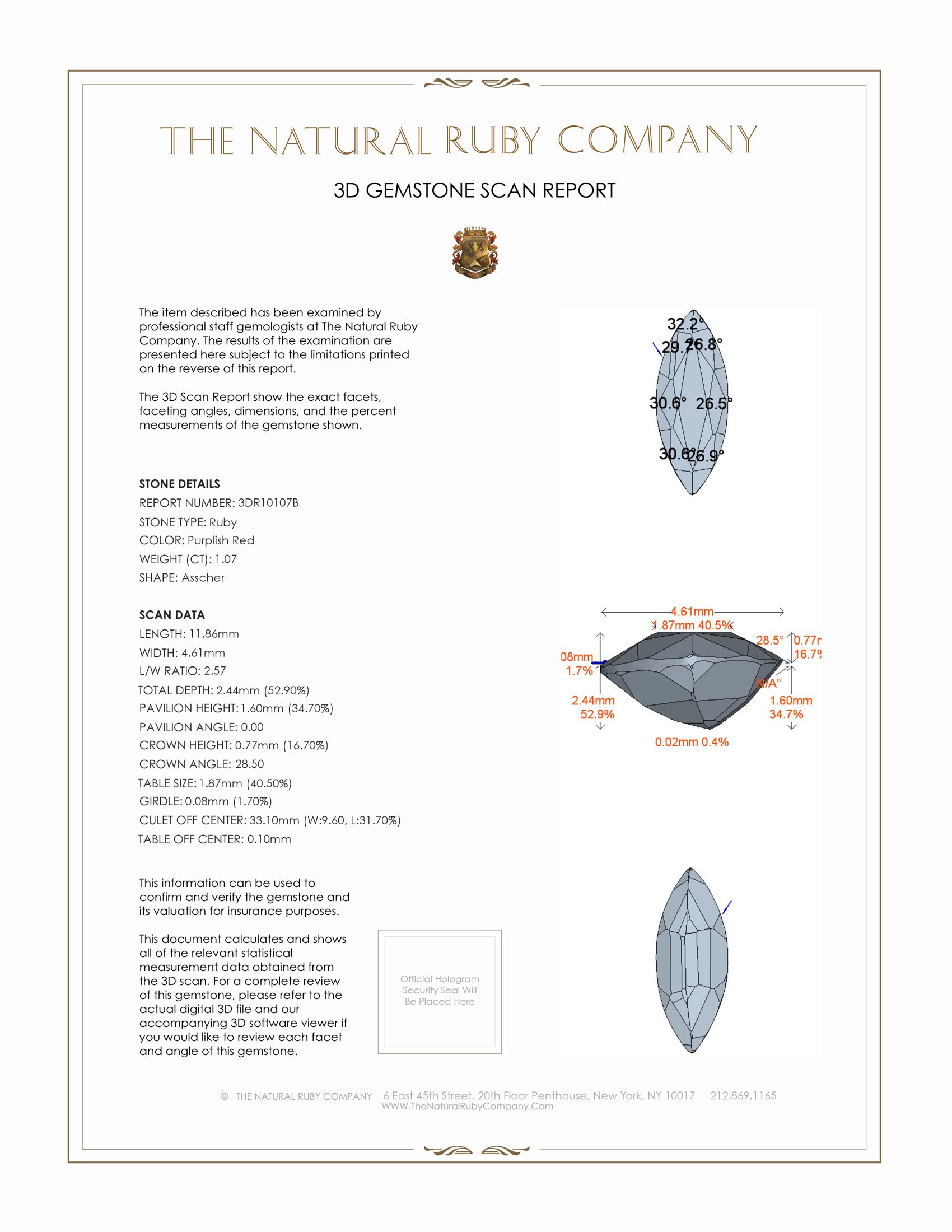1.07 Ct. Ruby from Thailand