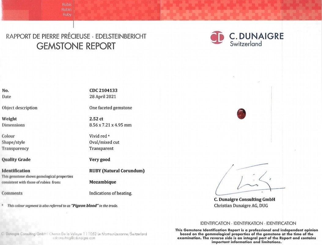2.52 Ct. Ruby from Mozambique
