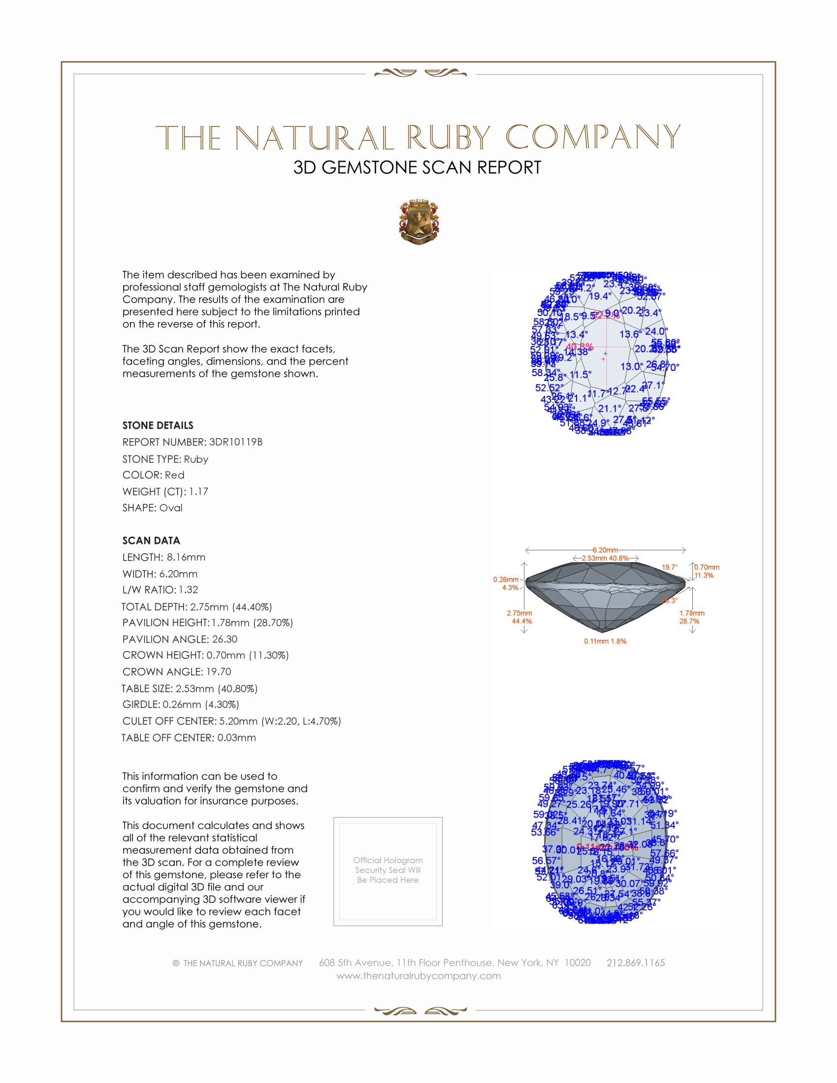 1.17 Ct. Ruby from Burma (Myanmar)