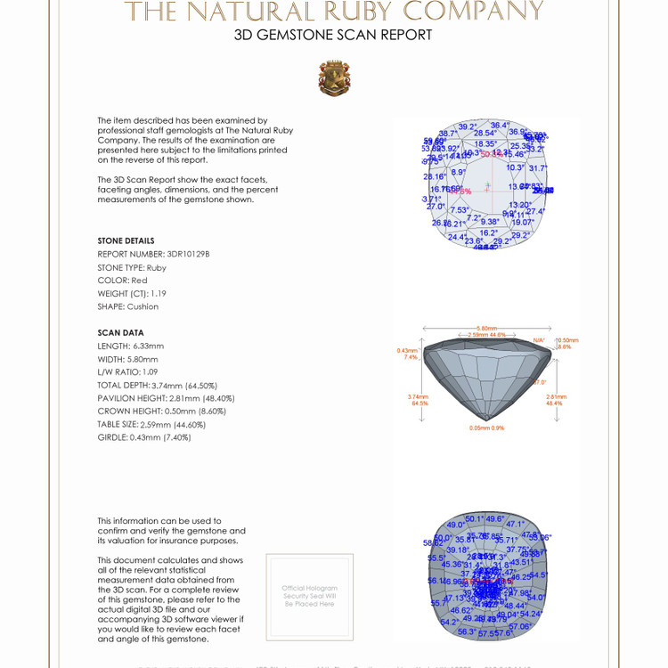1.19 Ct. Ruby from Burma (Myanmar)