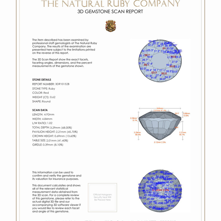 0.62 Ct. Ruby from Mozambique