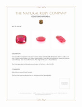 1.02 Ct. Ruby from Mozambique Appraisal