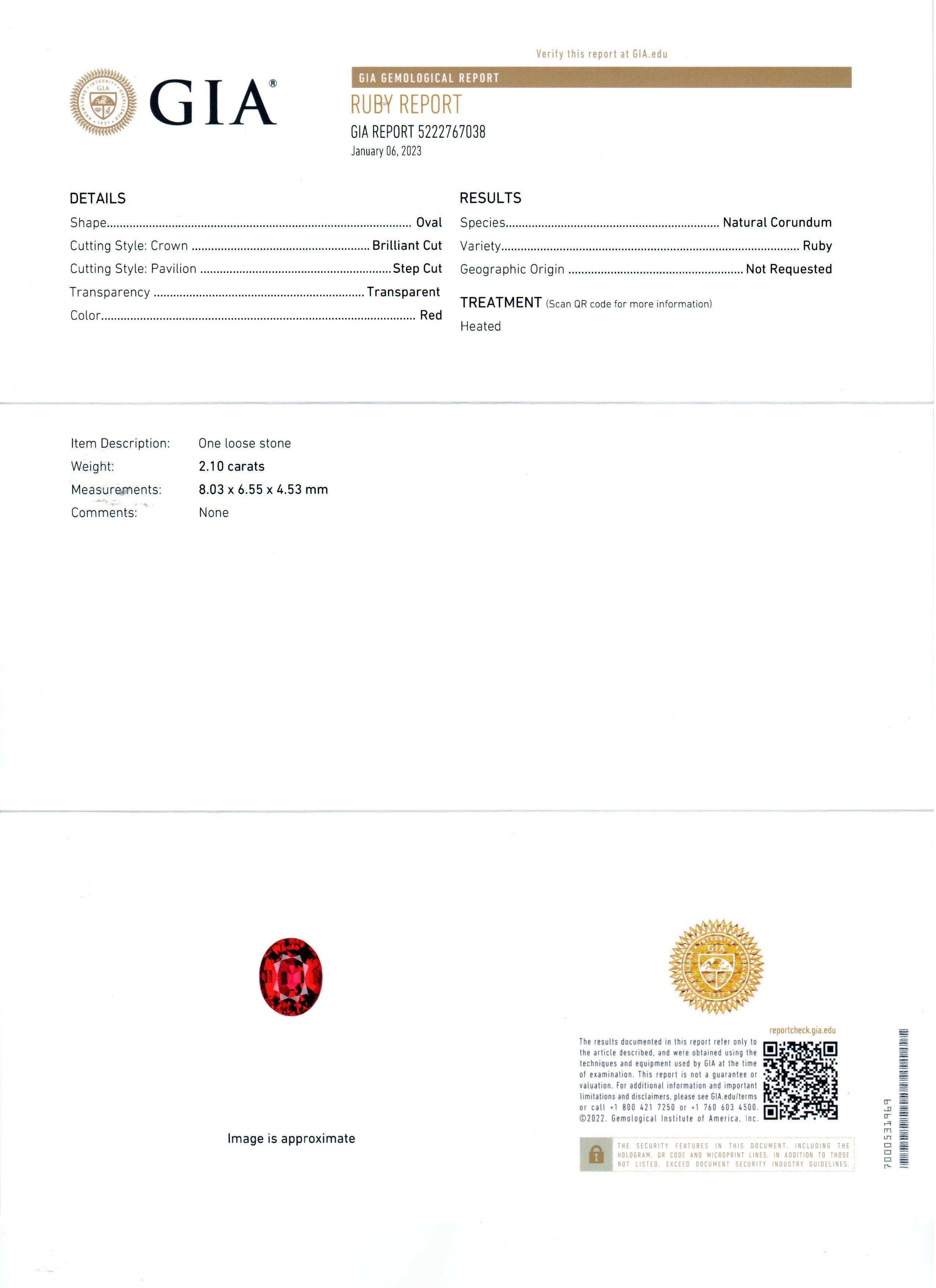 2.10 Ct. Ruby from Mozambique