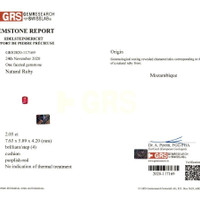 2.03 Ct. Ruby from Mozambique Scan Report