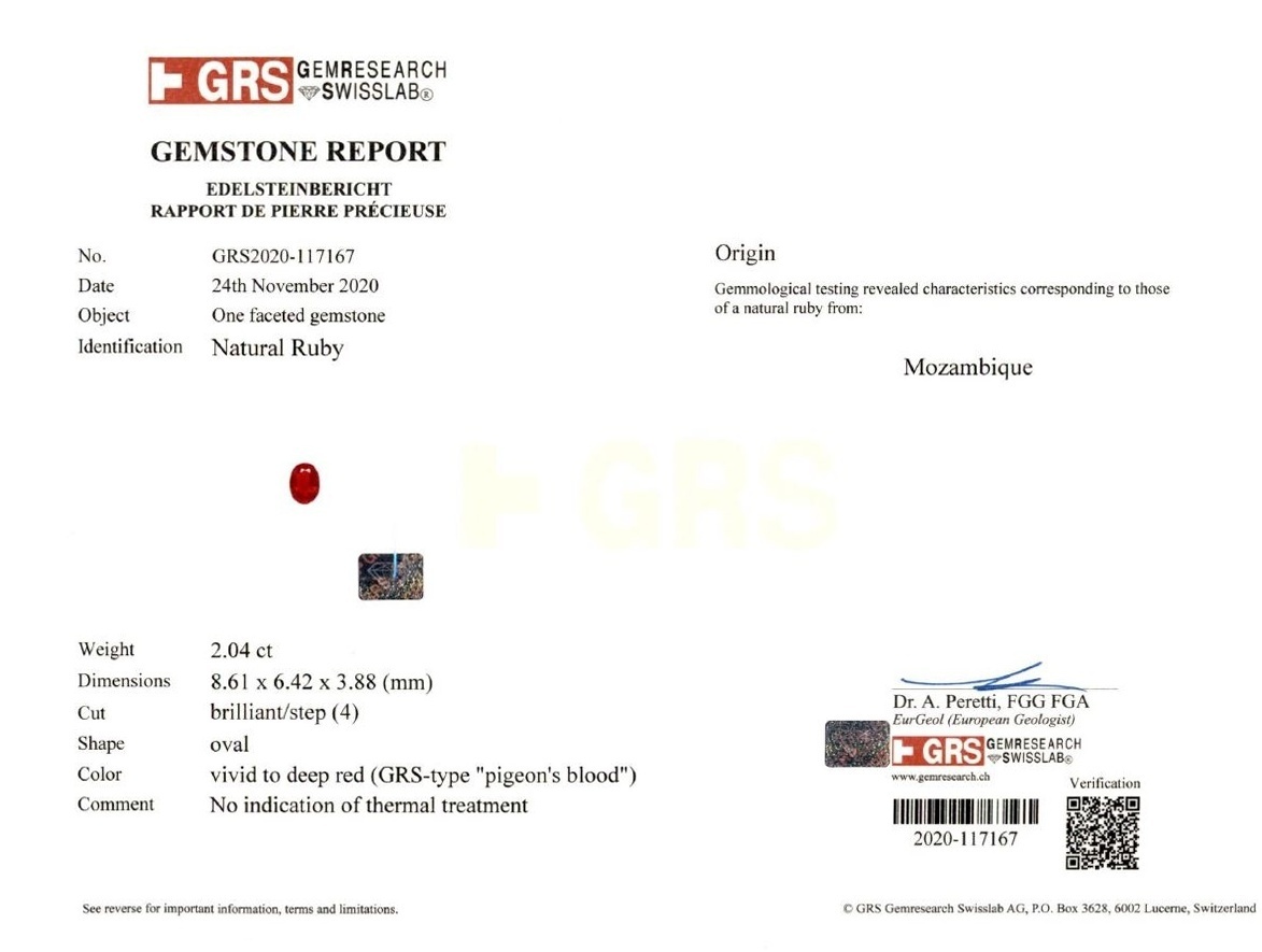 2.04 Ct. Ruby from Mozambique