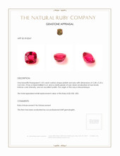 1.02 Ct. Ruby from Mozambique Appraisal