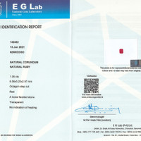 1.05 Ct. Ruby from Mozambique Scan Report
