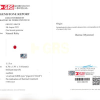 1.13 Ct. Ruby from Burma (Myanmar) Scan Report