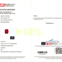 16.09 Ct. Cabochon Ruby from Madagascar Scan Report