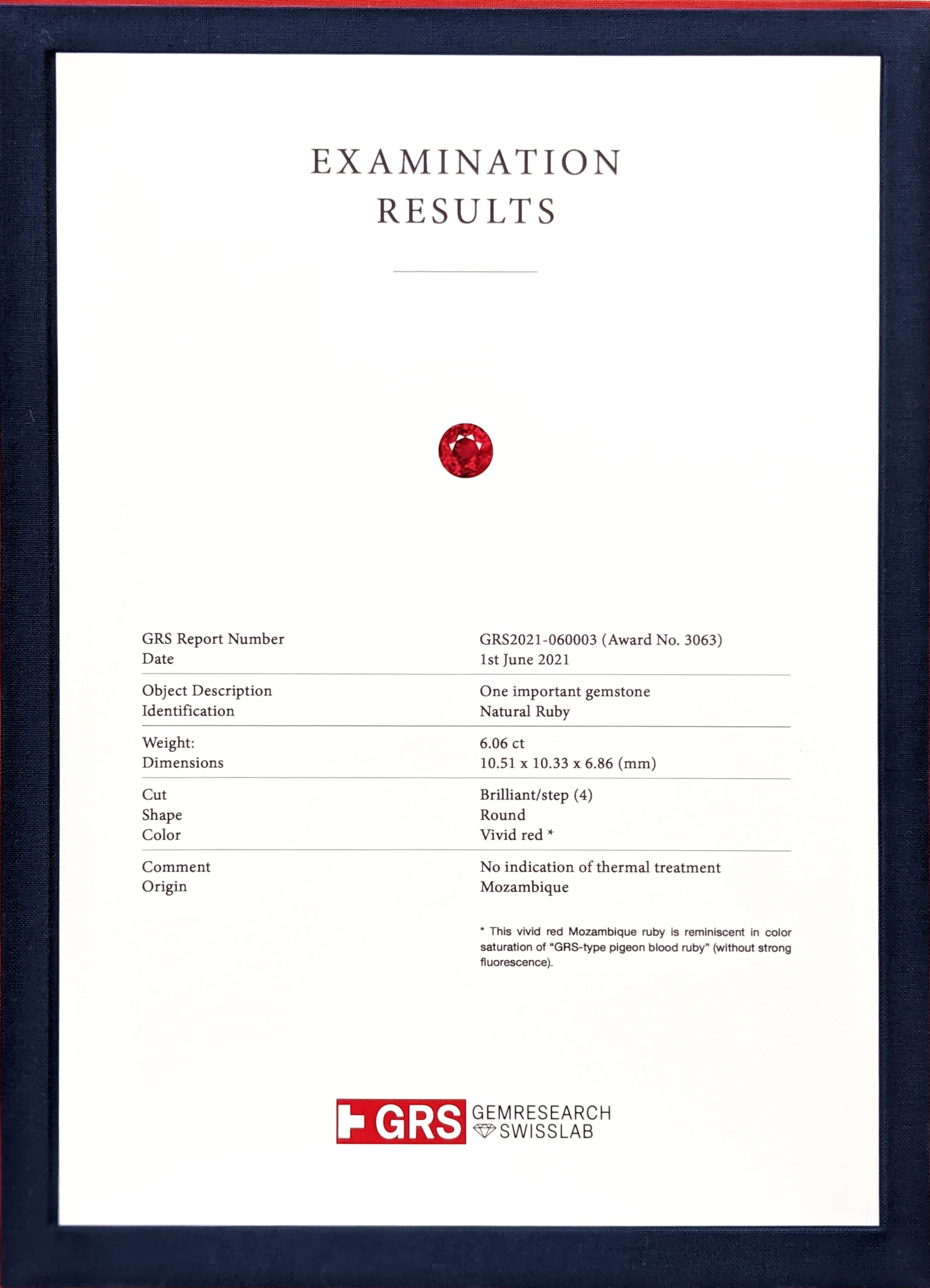 6.06 Ct. Ruby from Mozambique