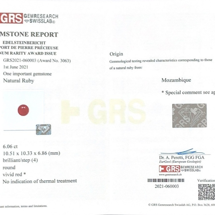 6.06 Ct. Ruby from Mozambique