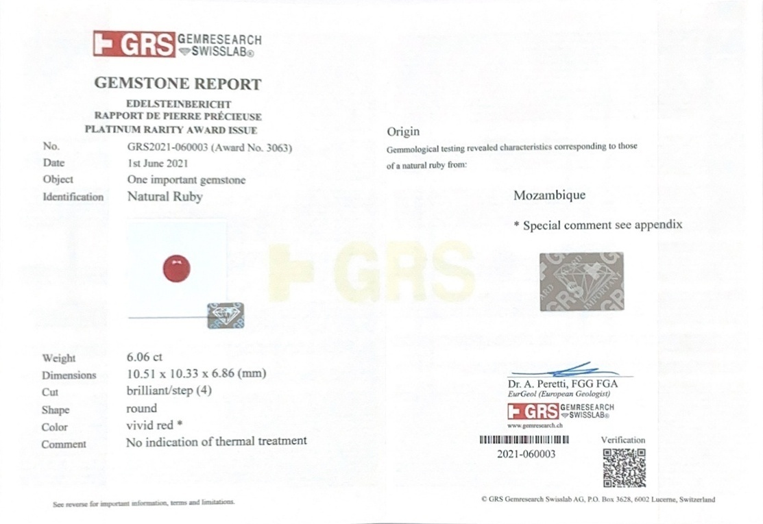 6.06 Ct. Ruby from Mozambique