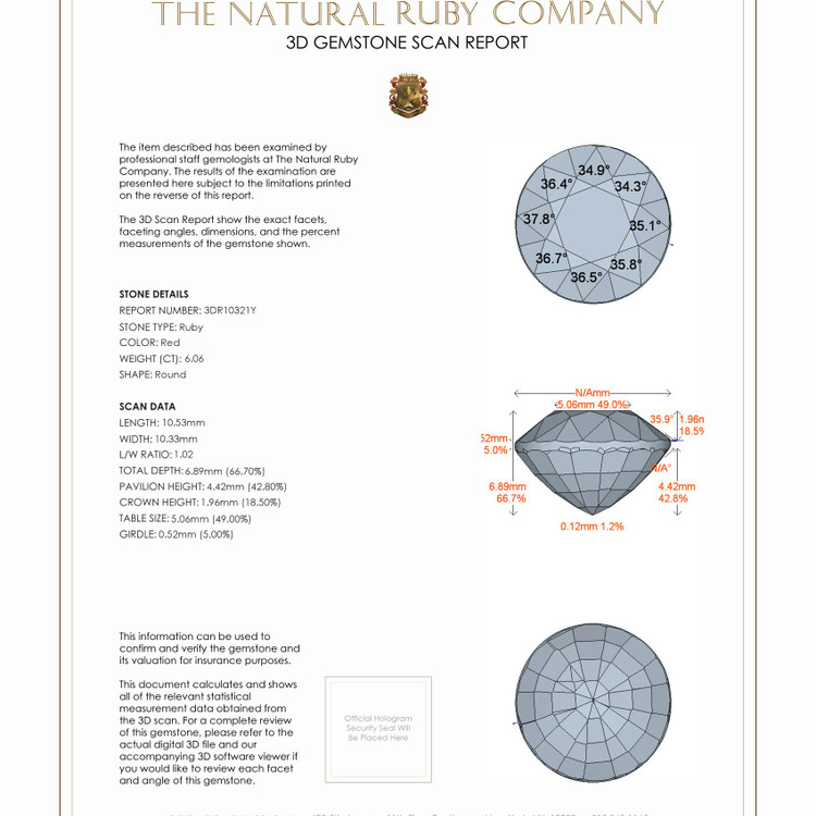 6.06 Ct. Ruby from Mozambique