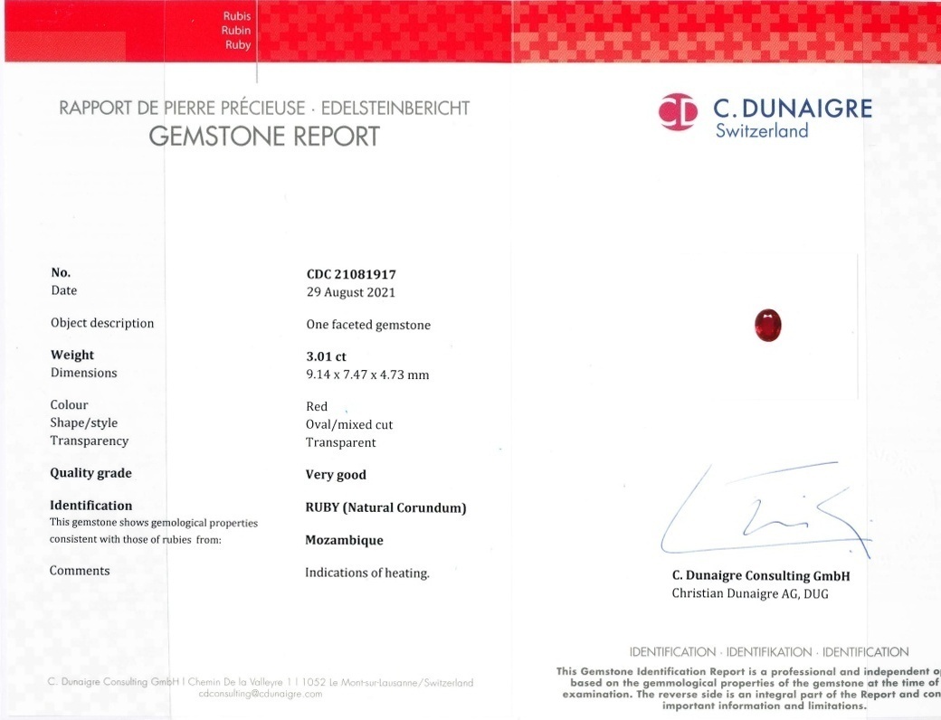 3.01 Ct. Ruby from Mozambique