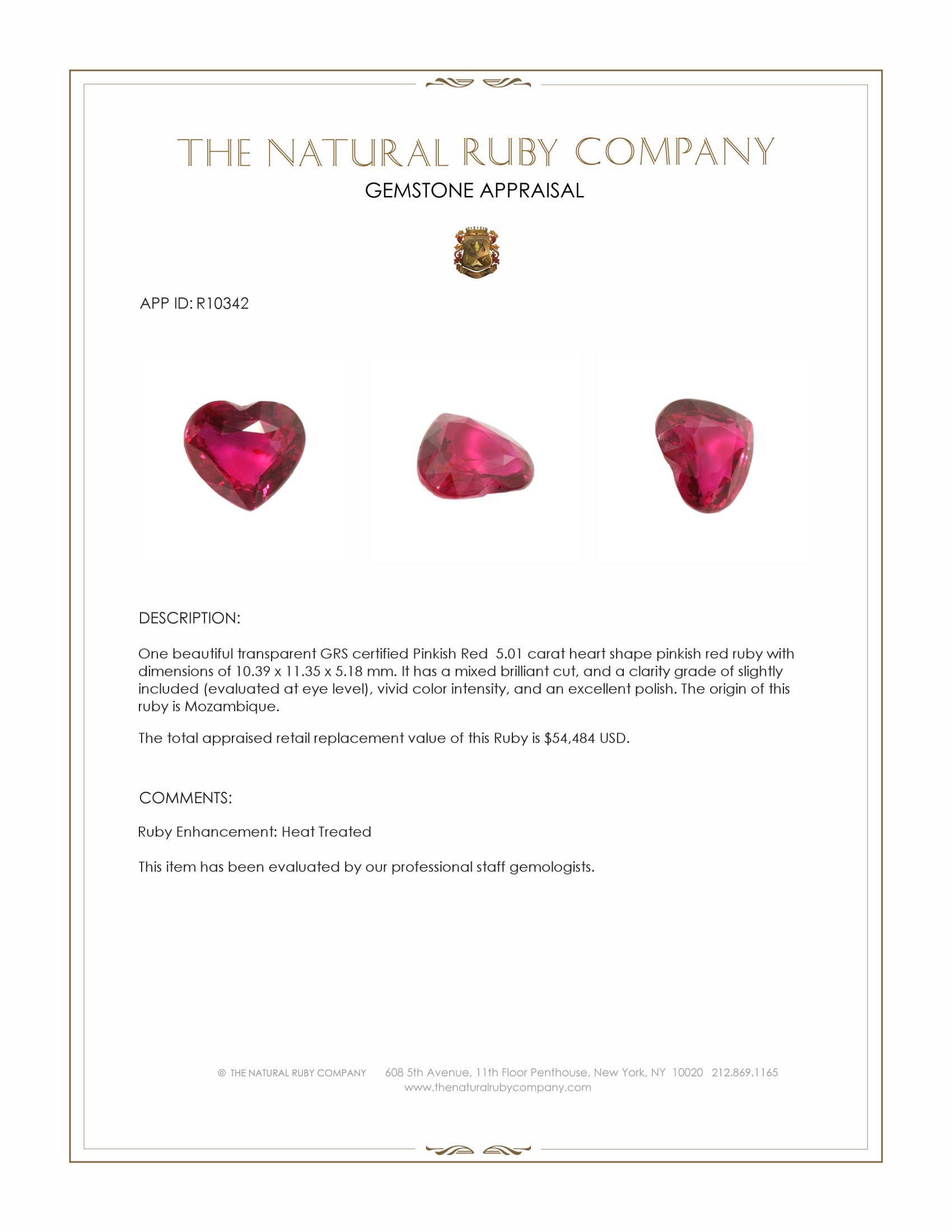 5.01 Ct. Ruby from Mozambique