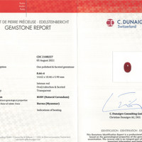 8.66 Ct. Cabochon Ruby from Burma (Myanmar) Scan Report