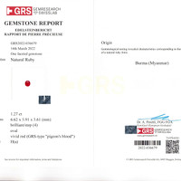 1.27 Ct. Ruby from Burma (Myanmar) Scan Report