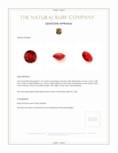1.32 Ct. Ruby from Mozambique Appraisal