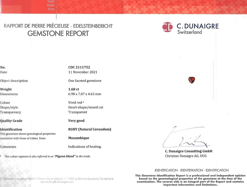 1.68 Ct. Ruby from Mozambique