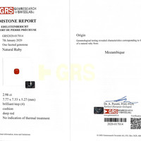 2.98 Ct. Ruby from Mozambique Scan Report