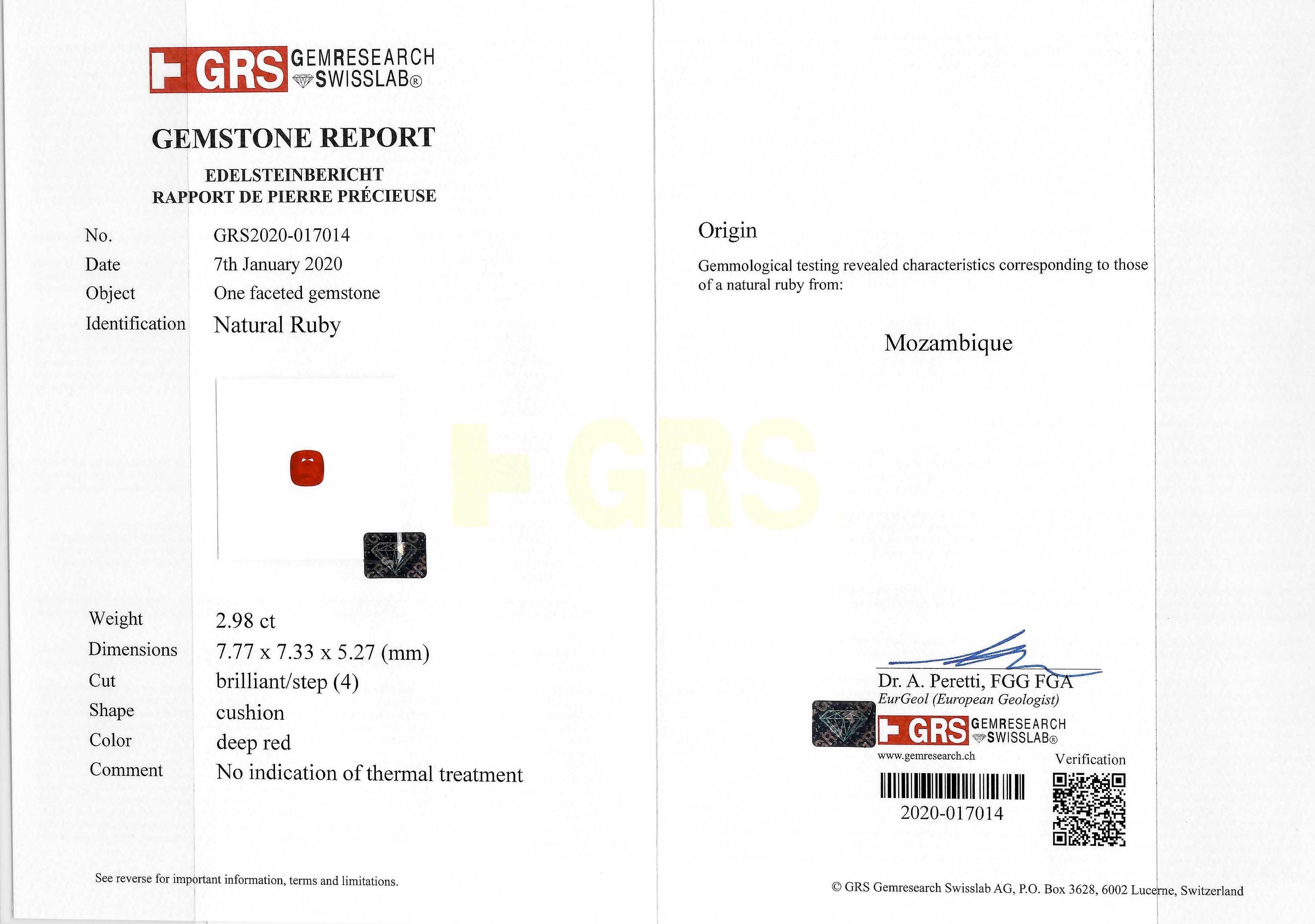 2.98 Ct. Ruby from Mozambique