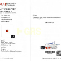 2.98 Ct. Ruby from Mozambique Scan Report
