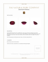 4.00 Ct. Purplish Red Ruby from Thailand Appraisal