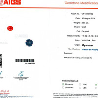 2.55 Ct. Ruby from Burma (Myanmar) Scan Report